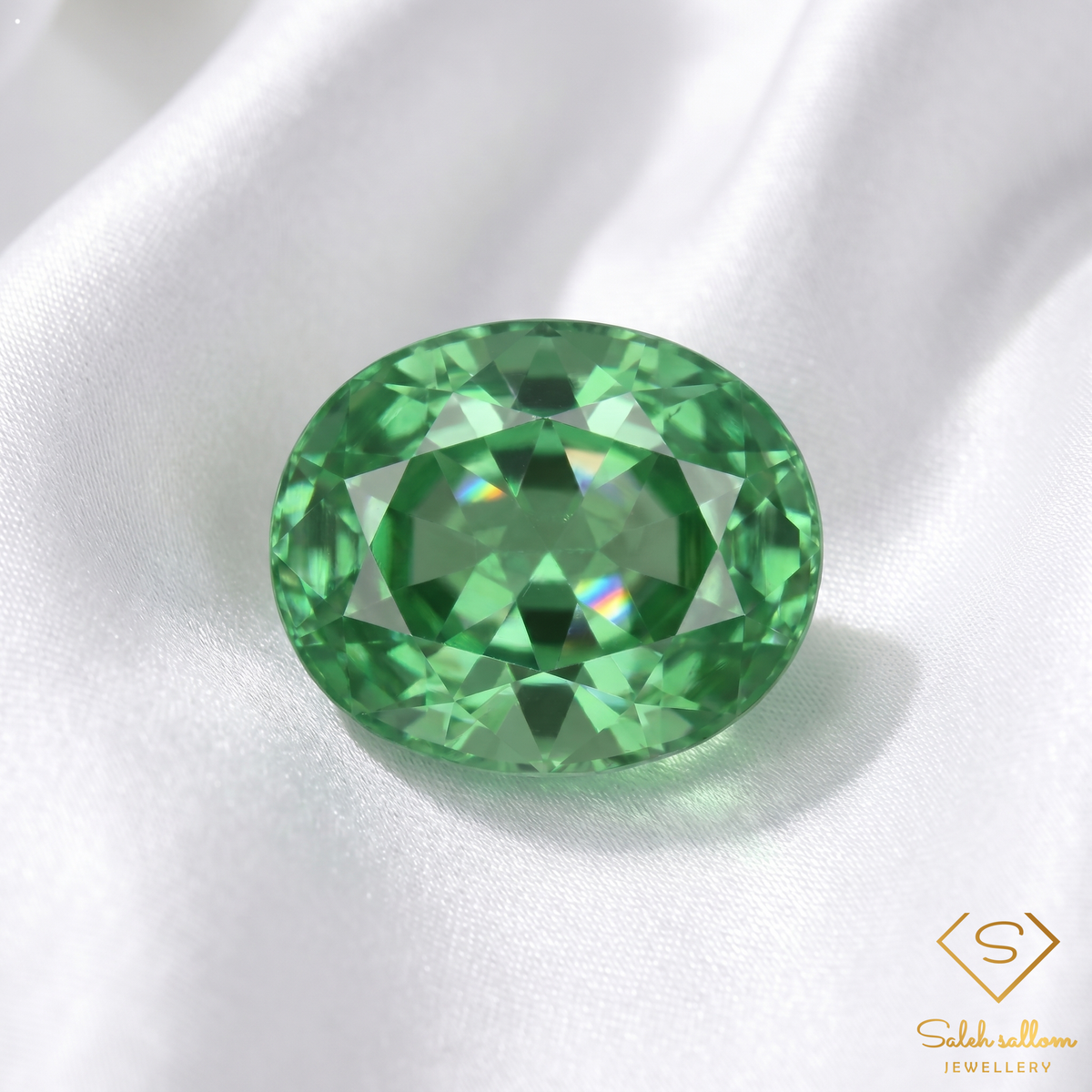 0.57 Ct Natural Green Tsavorite Garnet Oval Cut Loose Gemstone Tanzania