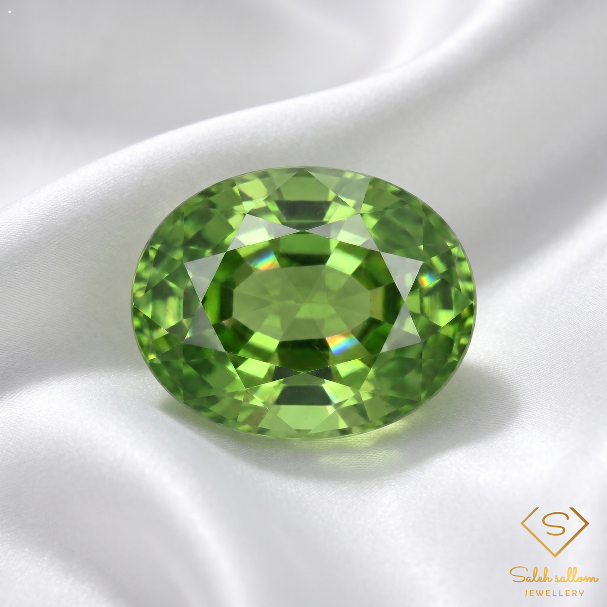 0.88 Ct Natural Green Grossular Garnet Oval Cut Loose Gemstone Africa