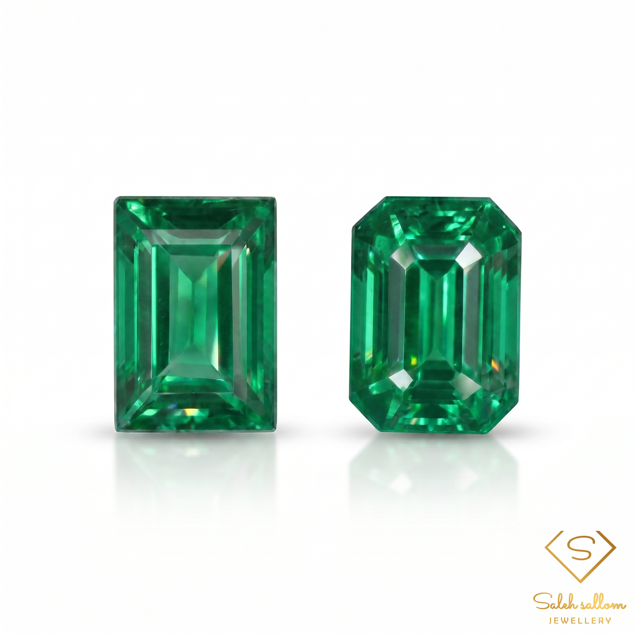 Pair Natural Green Tsavorite Garnet Baguette & Octagon Cut 1.06 Ct TW Tanzania Main image