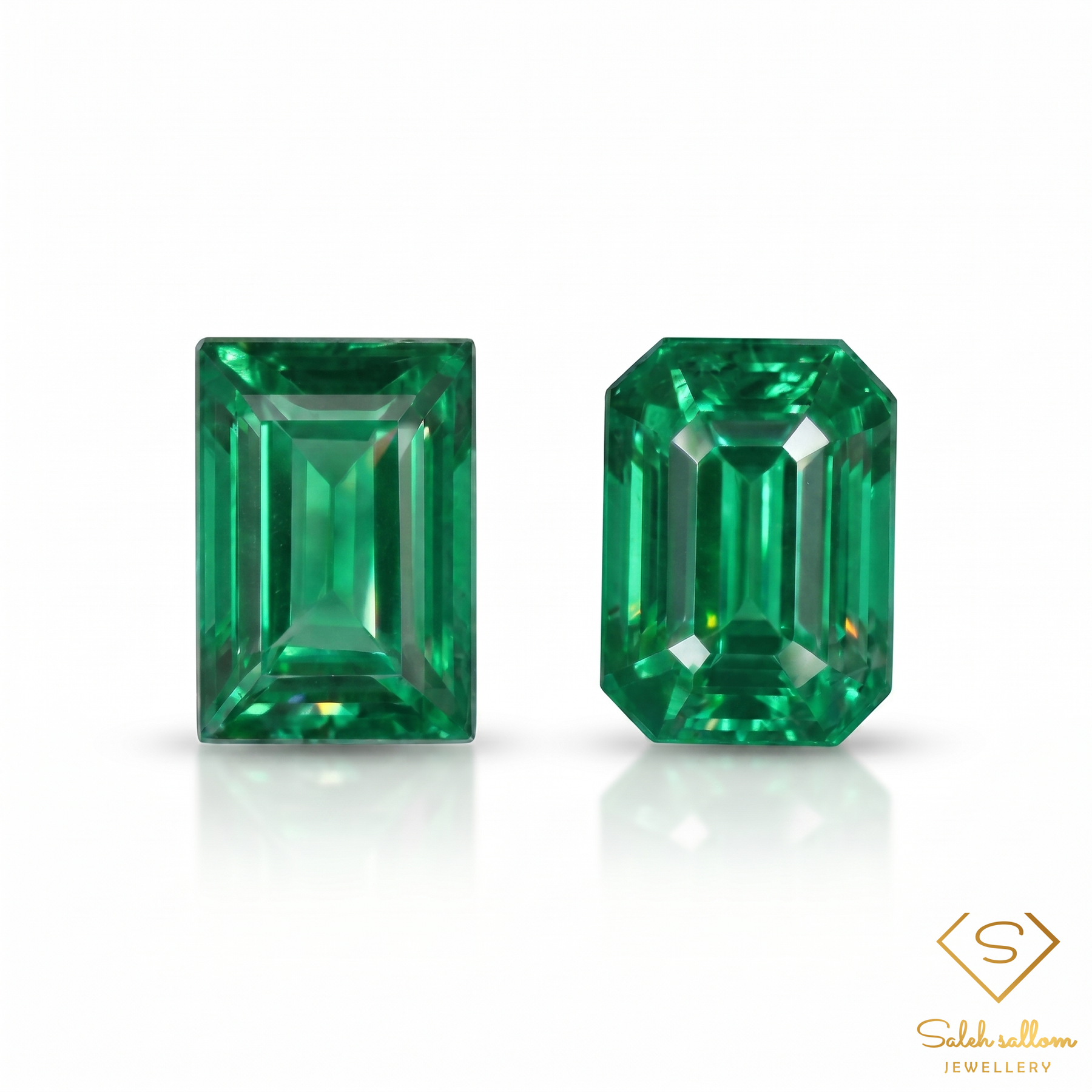 Pair Natural Green Tsavorite Garnet Baguette & Octagon Cut 1.06 Ct TW Tanzania