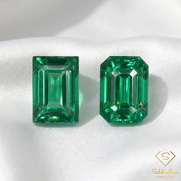 Pair Natural Green Tsavorite Garnet Baguette & Octagon Cut 1.06 Ct TW Tanzania