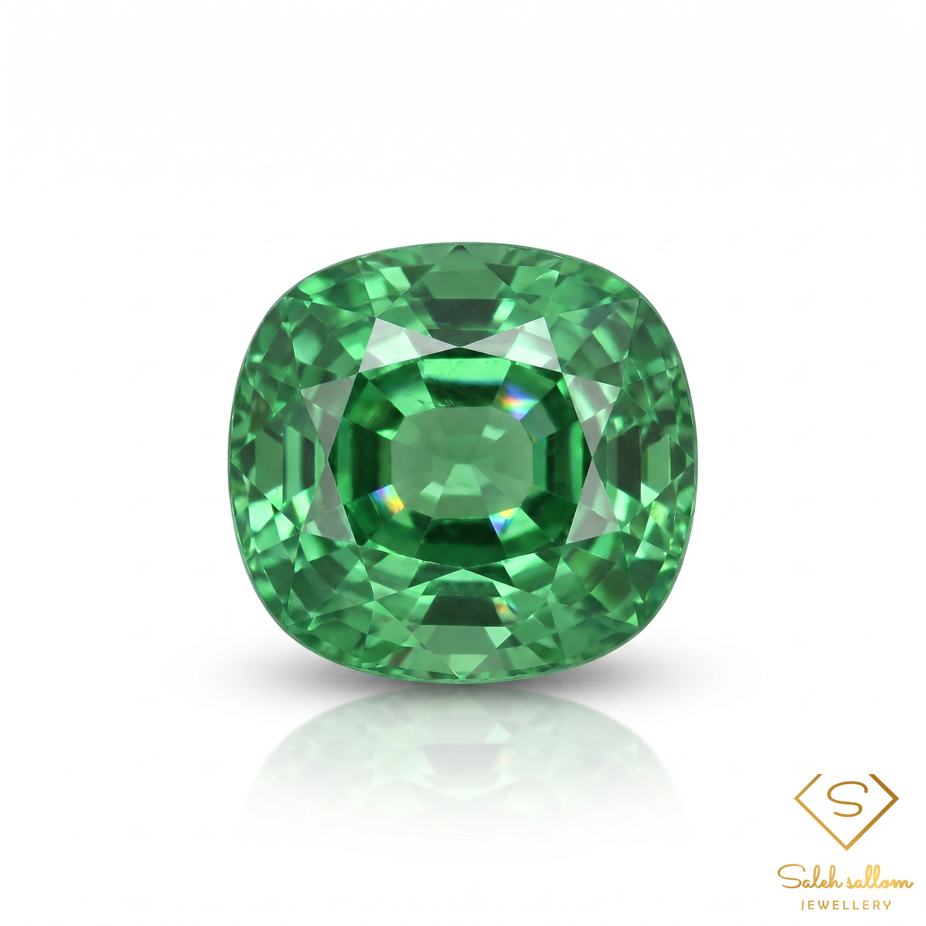 0.61 Ct Natural Shocking Green Tsavorite Garnet Cushion Cut Kenya Loose Gemstone