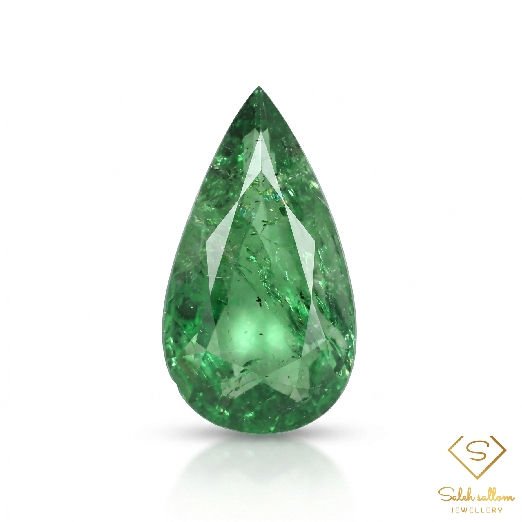 1.79 Ct Natural Green Tsavorite Garnet Pear Cut Loose Gemstone Tanzania