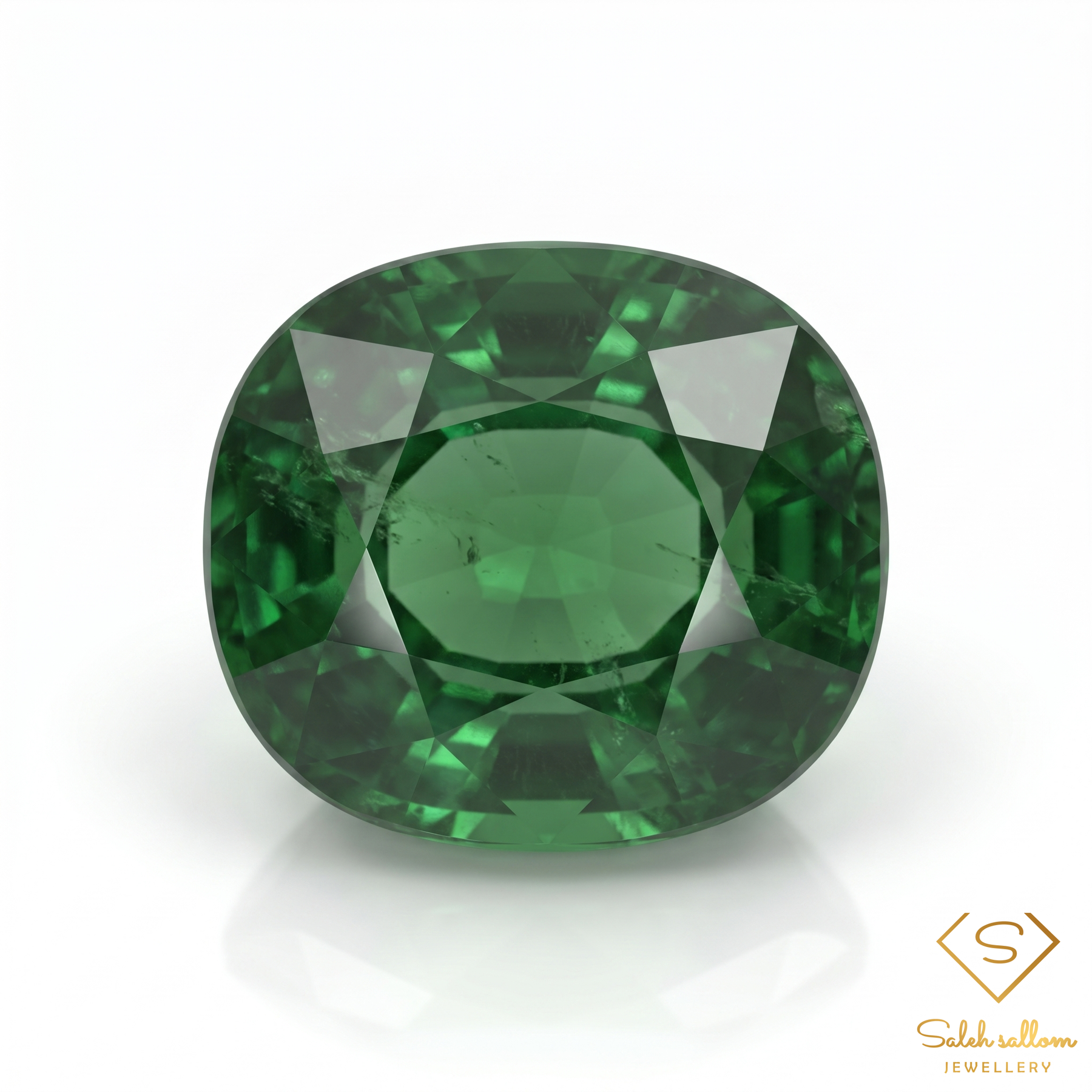 0.97 Ct Natural Green Chrome Tourmaline Cushion Cut Unheated Mozambique Gemstone