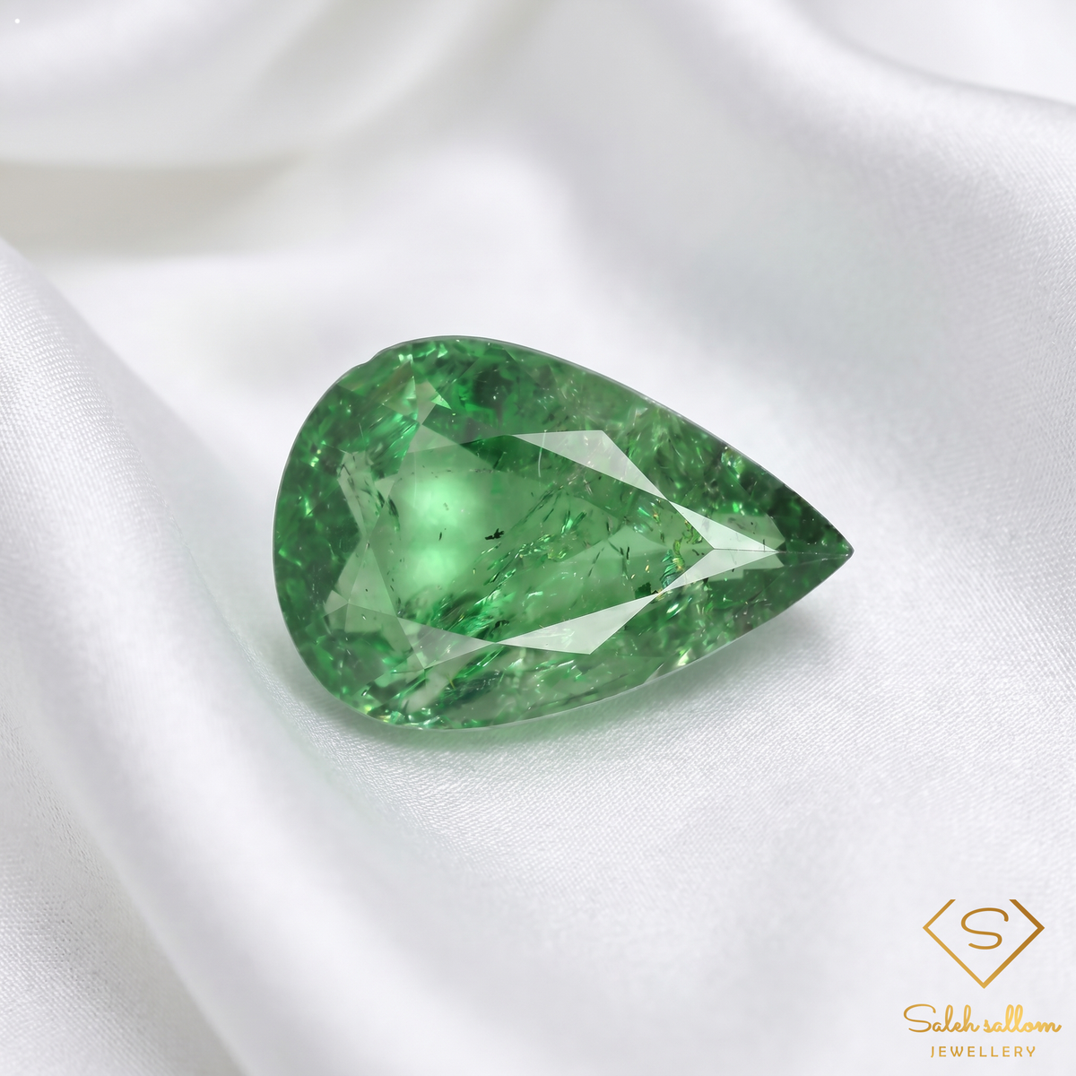 1.79 Ct Natural Green Tsavorite Garnet Pear Cut Loose Gemstone Tanzania