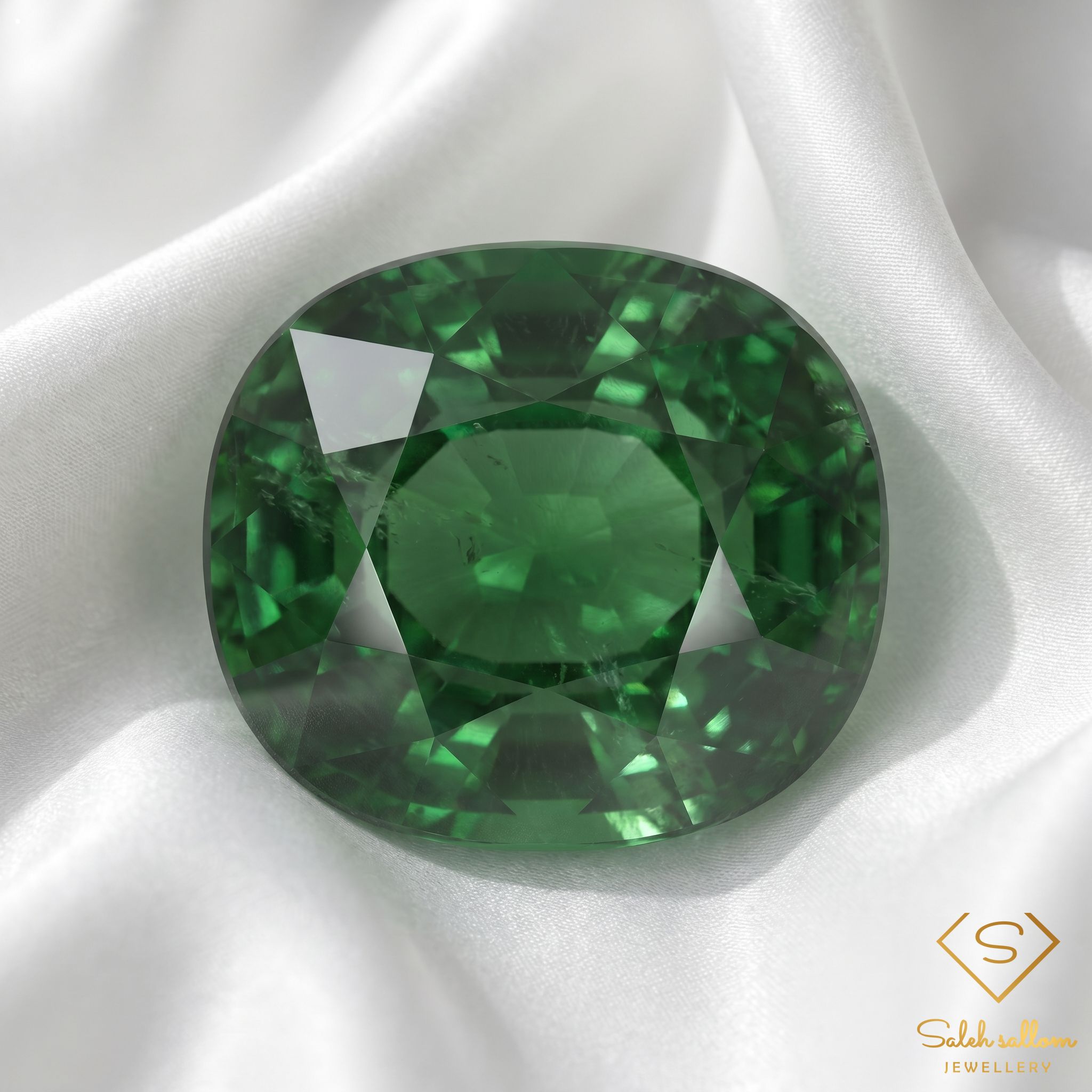 0.97 Ct Natural Green Chrome Tourmaline Cushion Cut Unheated Mozambique Gemstone Secondary image