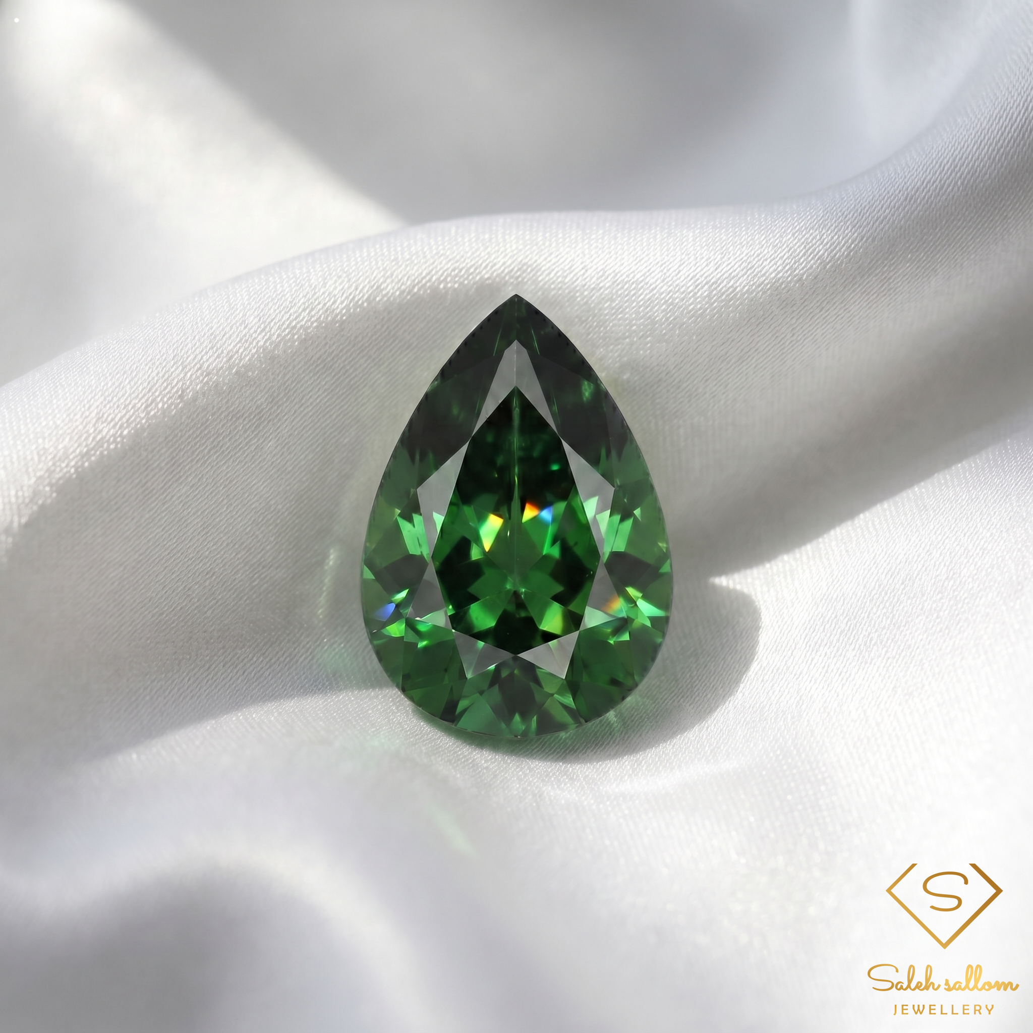 0.60 Ct Natural Green Tsavorite Garnet Pear Cut Loose Gemstone Tanzania Secondary image