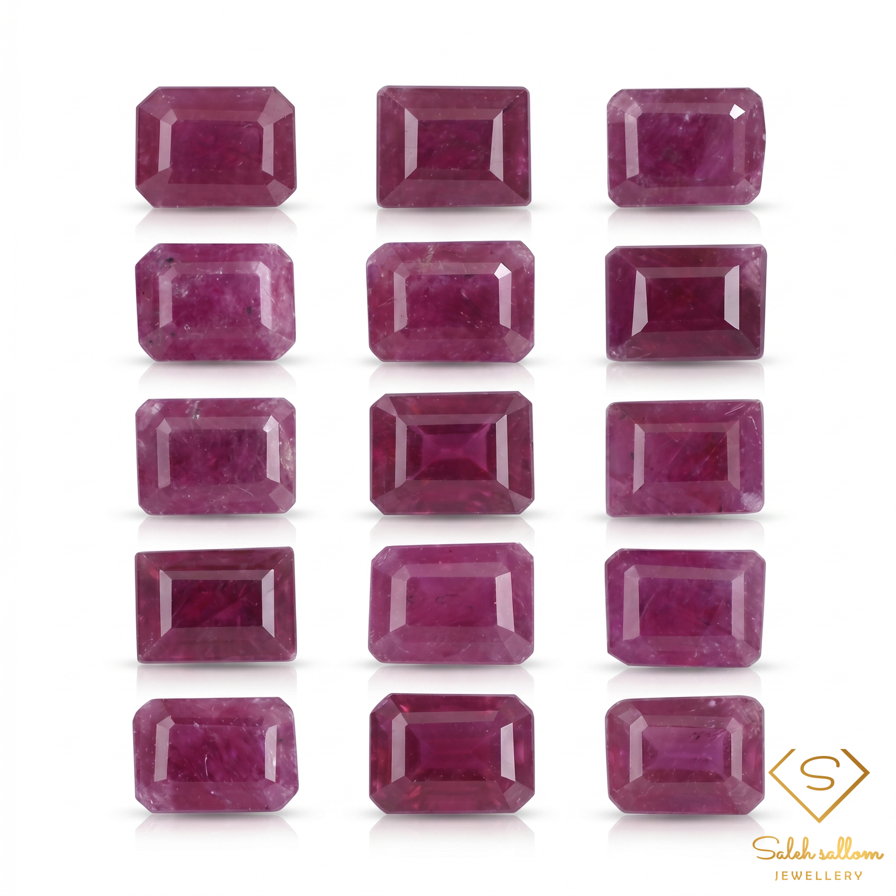 25.26 Ct Natural Ruby Emerald Cut Calibrated Gemstone Parcel – 16 Pieces