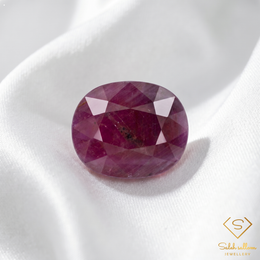 8.96 Ct Unheated Purplish Red Ruby Cushion Cut Loose Gemstone