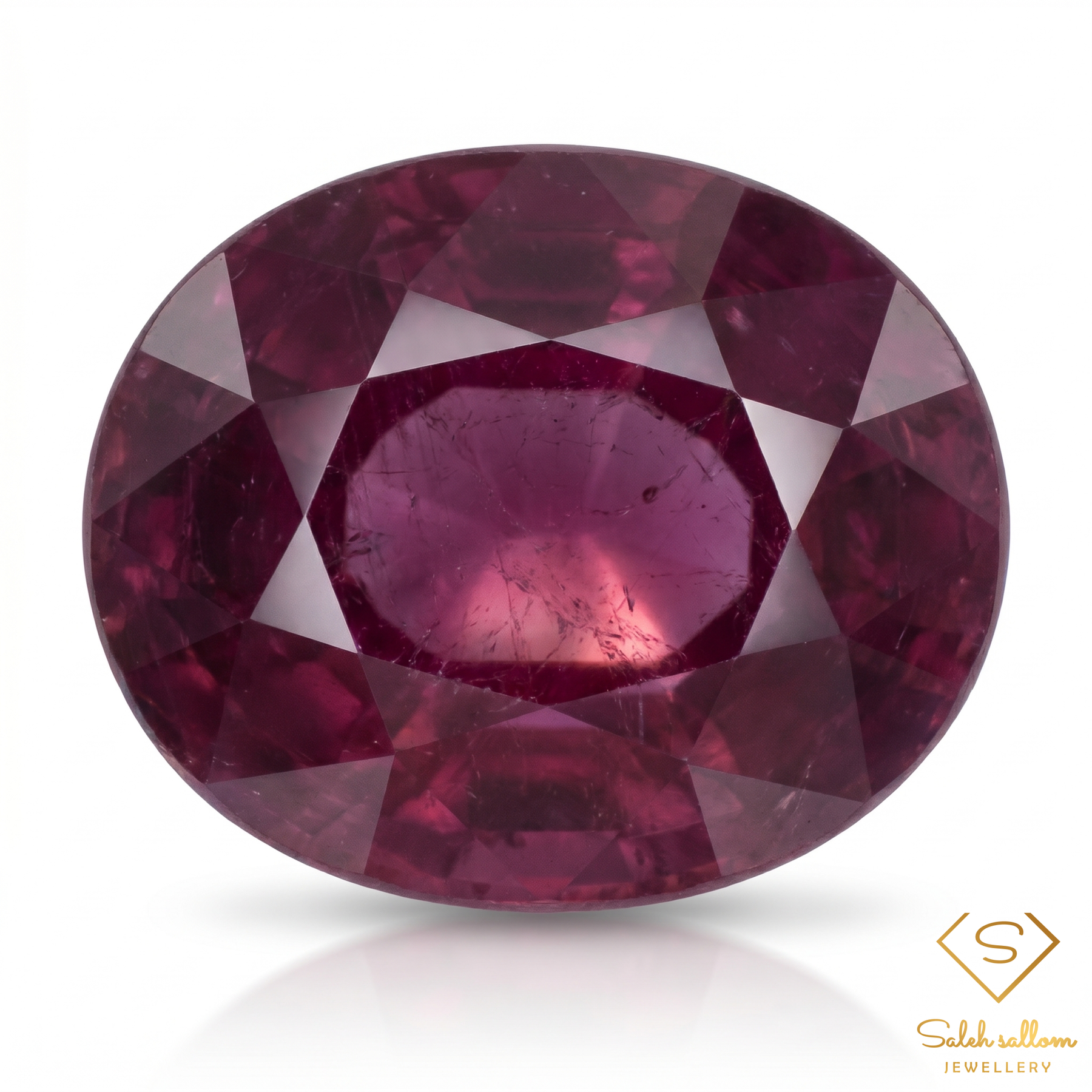 5.94 Ct Heated Purplish Red Ruby Oval Cut Loose Gemstone