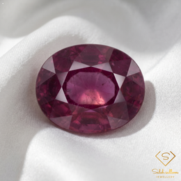 5.94 Ct Heated Purplish Red Ruby Oval Cut Loose Gemstone