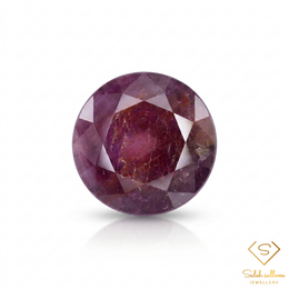 5.79 Ct Natural Purplish Red Ruby Round Cut Loose Gemstone