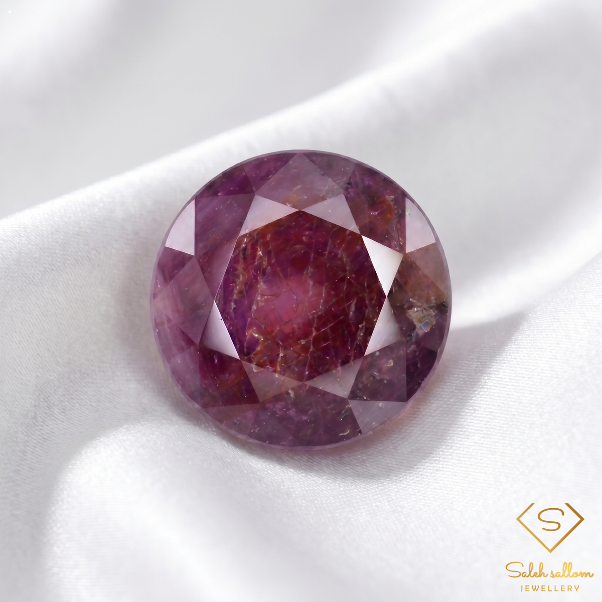 5.79 Ct Natural Purplish Red Ruby Round Cut Loose Gemstone