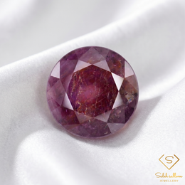 5.79 Ct Natural Purplish Red Ruby Round Cut Loose Gemstone