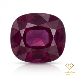 3.75 Ct Unheated Natural Purplish Red Ruby Cushion Cut Loose Gemstone – Mozambique