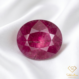 5.95 Ct Natural Pinkish Purplish Red Ruby Oval Cut Loose Gemstone