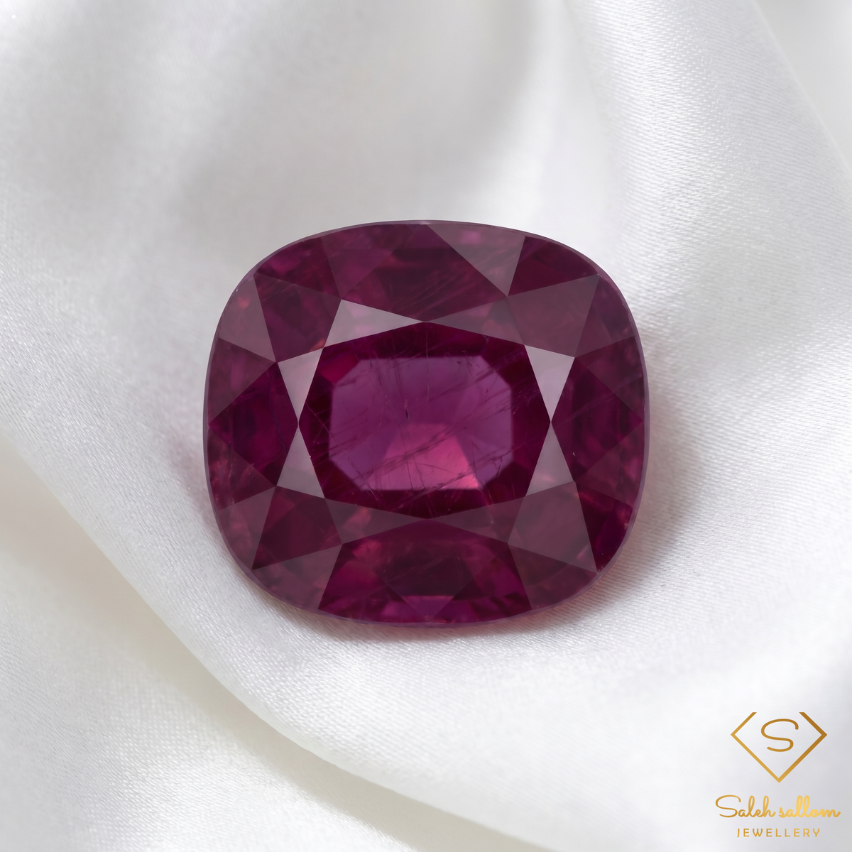 3.75 Ct Unheated Natural Purplish Red Ruby Cushion Cut Loose Gemstone – Mozambique