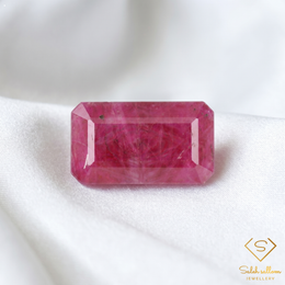 3.66 Ct Natural Pinkish Red Ruby Octagon Cut Loose Gemstone