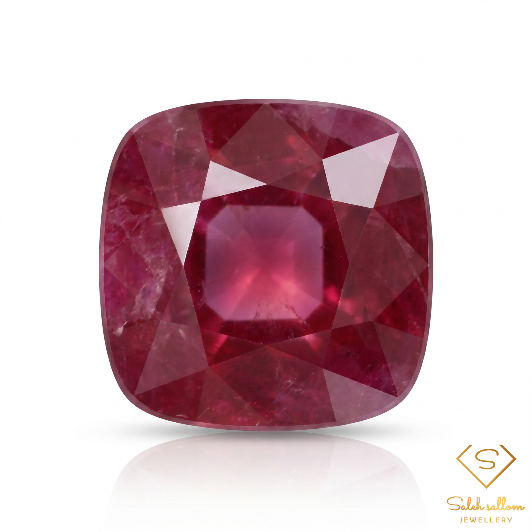 8.08 Ct Natural Ruby Cushion Cut Loose Gemstone – Rich Purplish Red Ruby