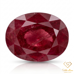 5.17 Ct Natural Ruby Oval Cut Loose Gemstone – Deep Purplish Red Ruby