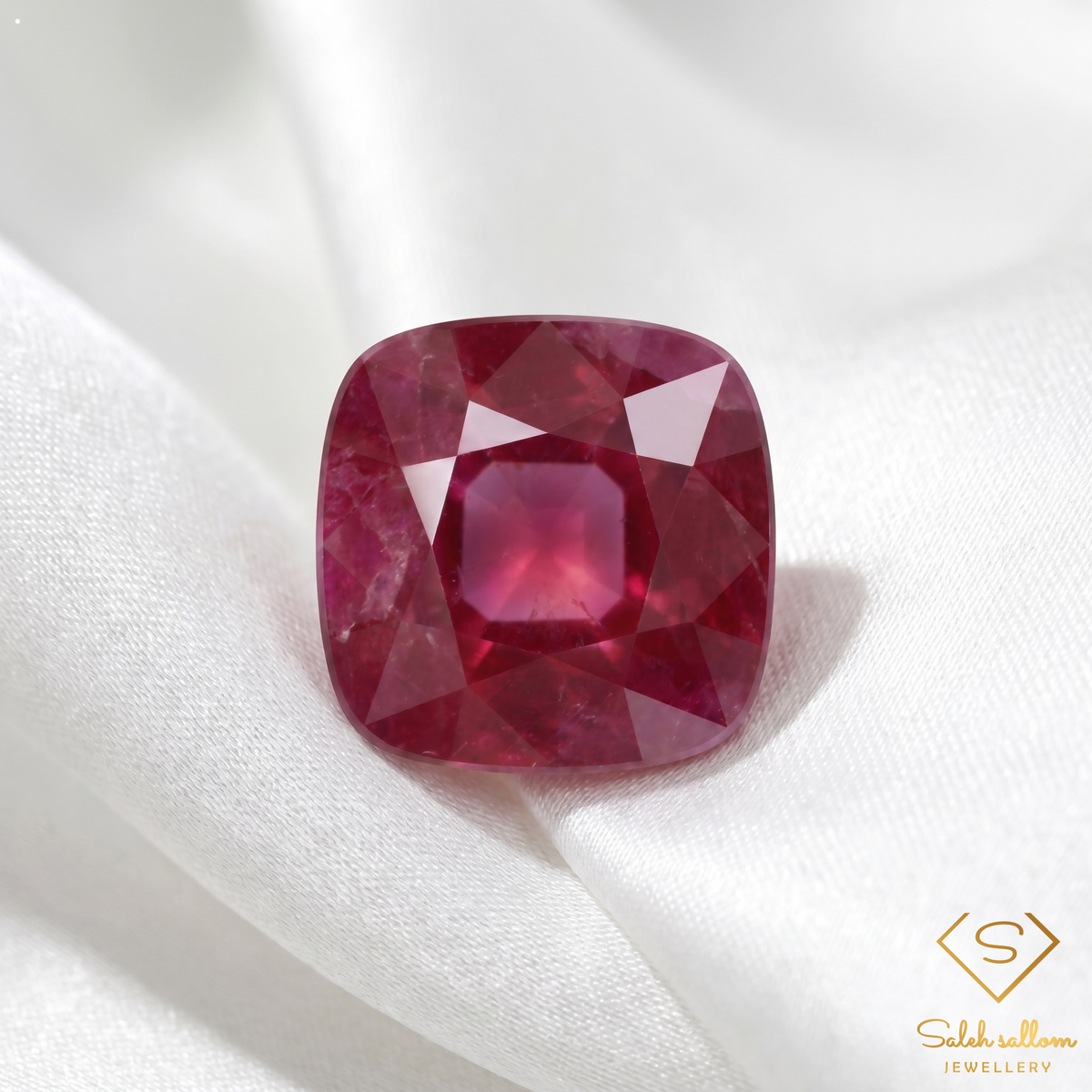 8.08 Ct Natural Ruby Cushion Cut Loose Gemstone – Rich Purplish Red Ruby