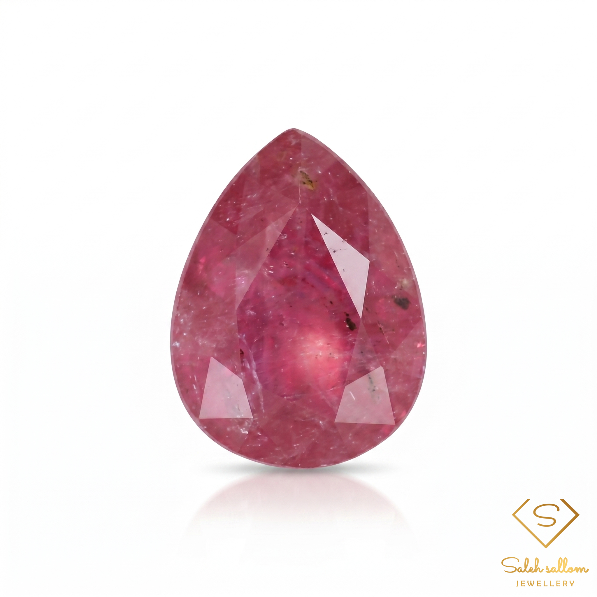 1.69 Ct Heated Mozambique Ruby Pear Cut Loose Gemstone – Purplish Red Natural Ruby Main image