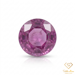 0.88 Ct Natural Pink Ruby Round Cut Loose Gemstone – Elegant Round Faceted Corundum for Fine Jewelry