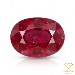 0.96 Ct Natural Unheated Tanzania Ruby Oval Cut Loose Gemstone – Purplish Red Ruby for Fine Jewelry