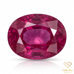 1.55 Ct Natural Ruby Oval Cut Loose Gemstone – Vibrant Purplish Pinkish Red Ruby
