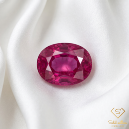 1.55 Ct Natural Ruby Oval Cut Loose Gemstone – Vibrant Purplish Pinkish Red Ruby