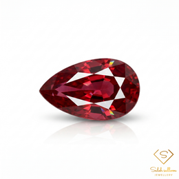 GFCO Certified 1.16 Ct Natural Pinkish Red Ruby Pear Cut | Unheated Burma (Myanmar) Ruby