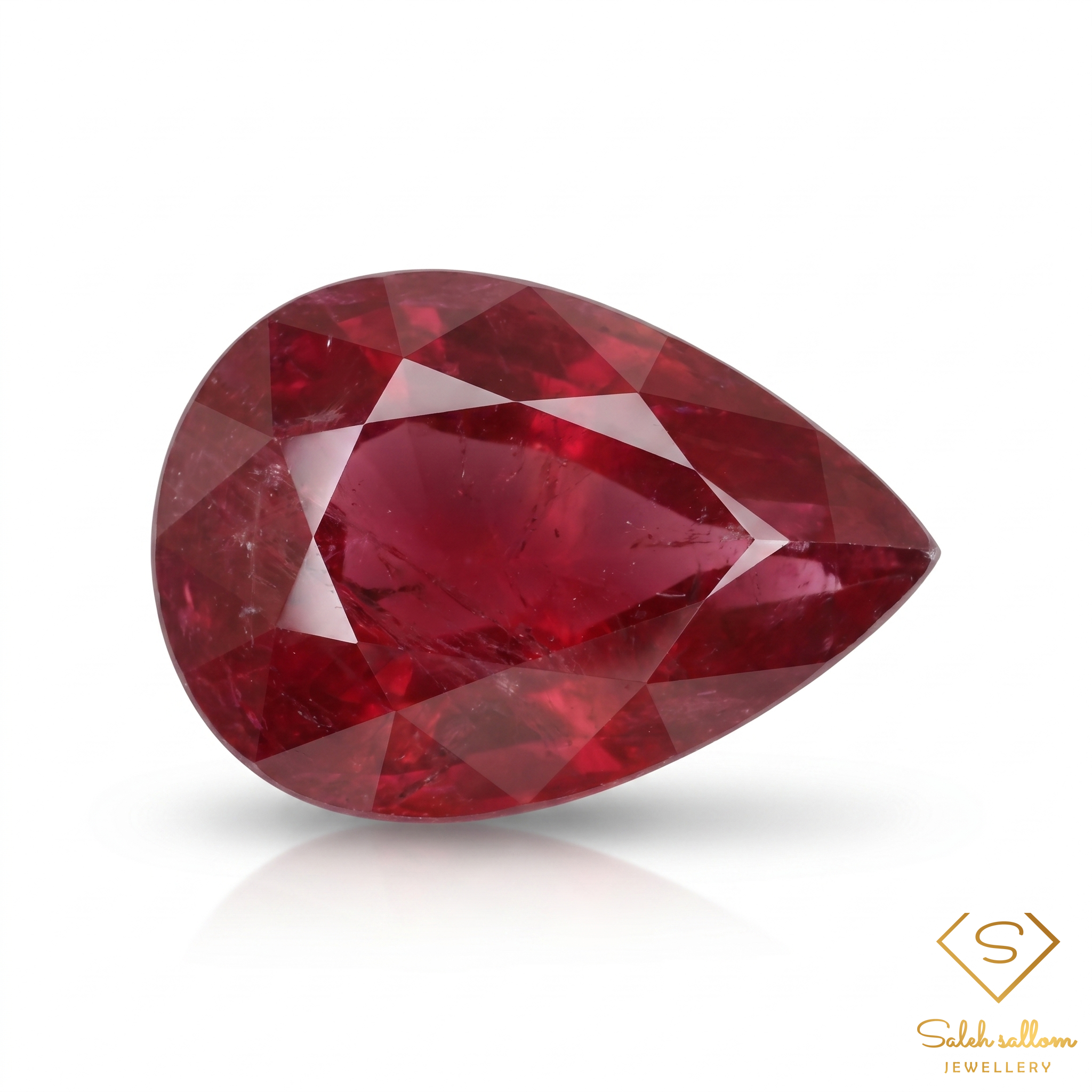 1.42 Ct Natural Red Ruby Pear Cut Loose Gemstone | Heated African Ruby Main image