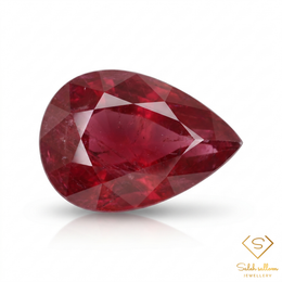 1.42 Ct Natural Red Ruby Pear Cut Loose Gemstone | Heated African Ruby