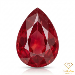 1.45 Ct Natural Purplish Red Ruby Pear Cut Loose Gemstone | Mozambique Ruby