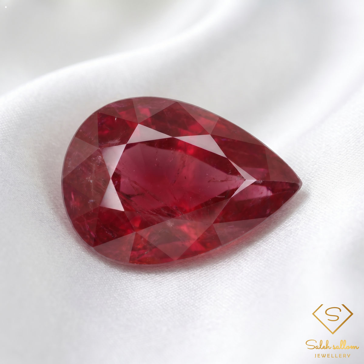 1.42 Ct Natural Red Ruby Pear Cut Loose Gemstone | Heated African Ruby
