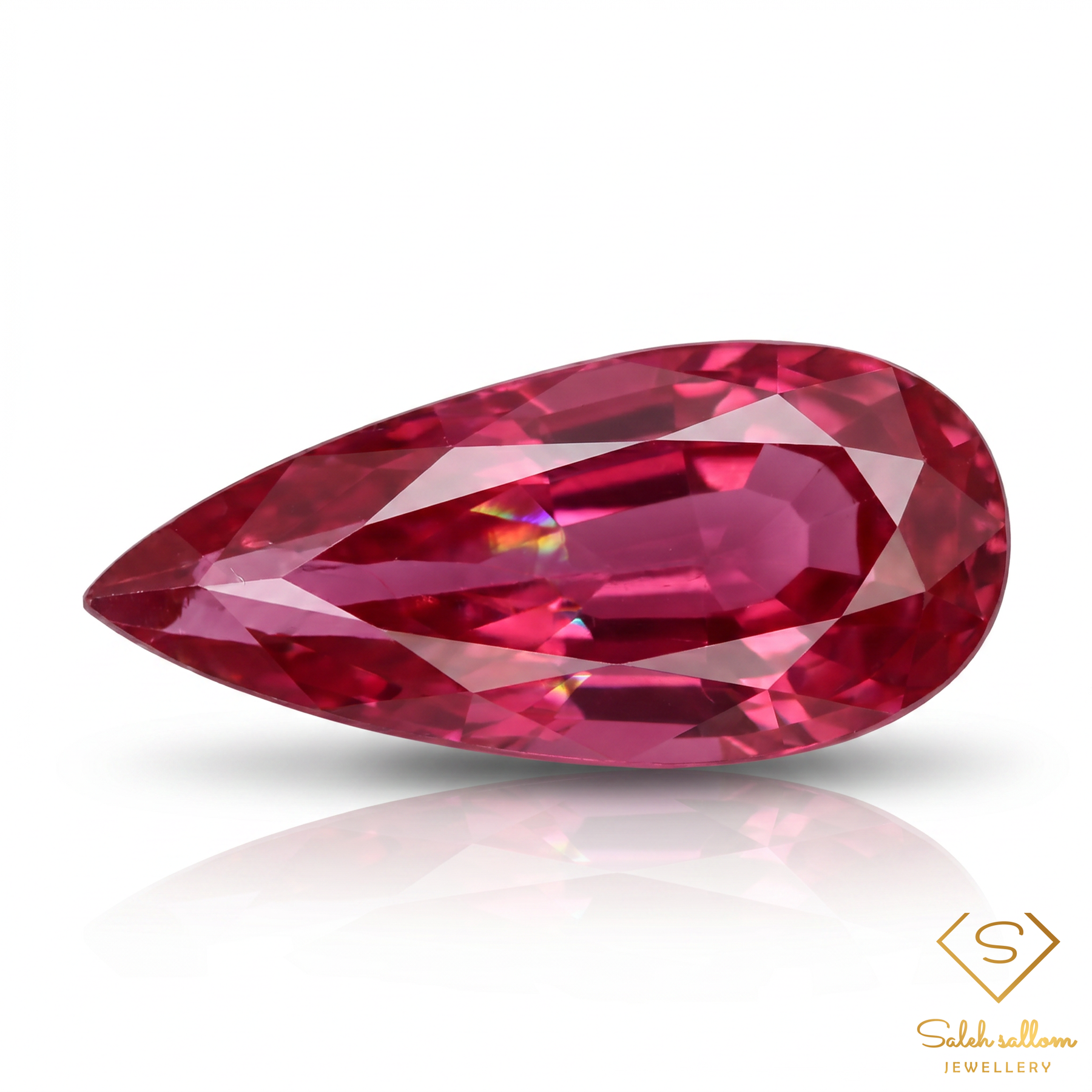 2.25 Ct Pear Cut Ruby Loose Gemstone – Vivid Pinkish Red Natural Ruby