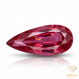 2.25 Ct Pear Cut Ruby Loose Gemstone – Vivid Pinkish Red Natural Ruby