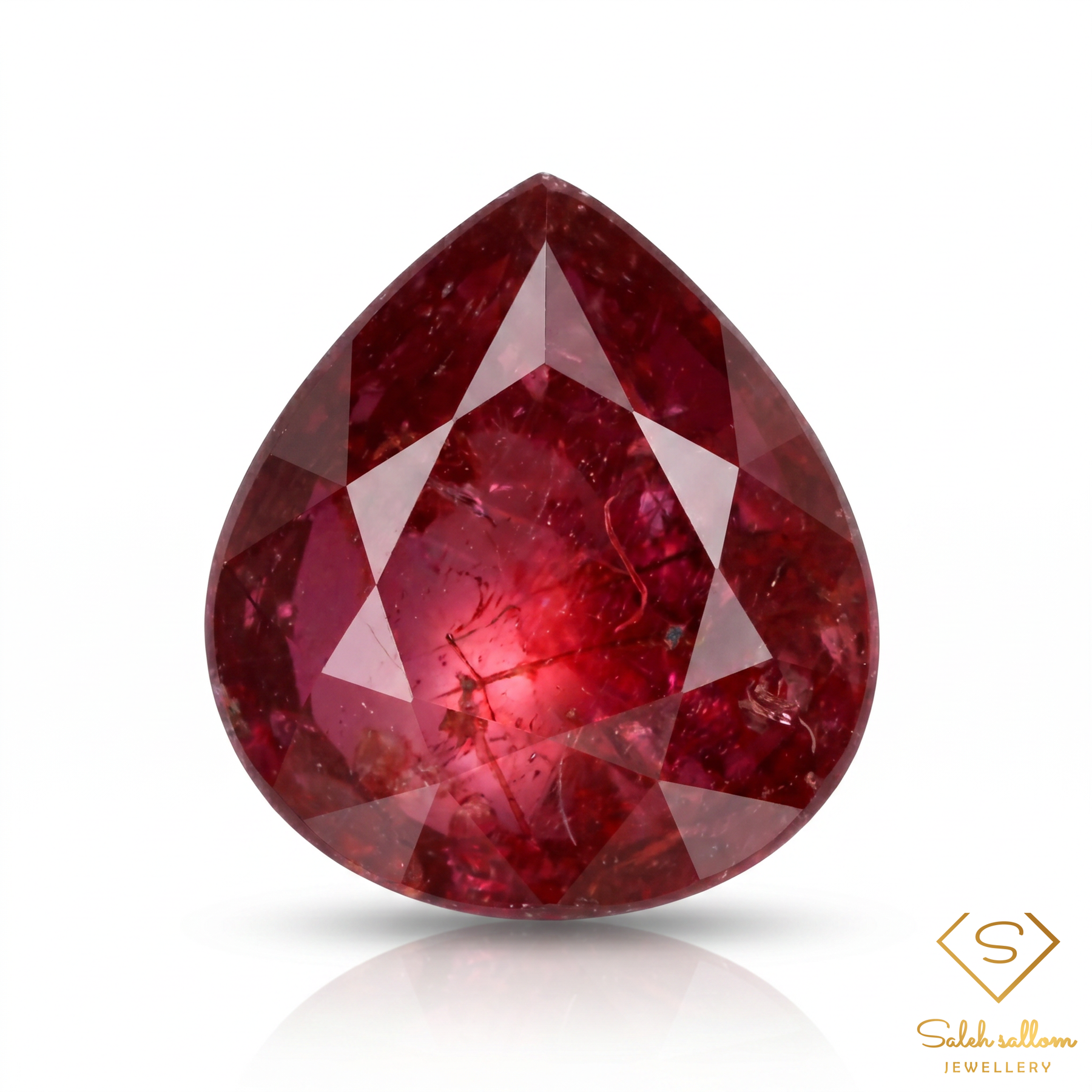 1.34 Ct Pear Cut Madagascar Ruby – Unheated Natural Purplish Red Loose Gemstone