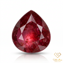1.34 Ct Pear Cut Madagascar Ruby – Unheated Natural Purplish Red Loose Gemstone