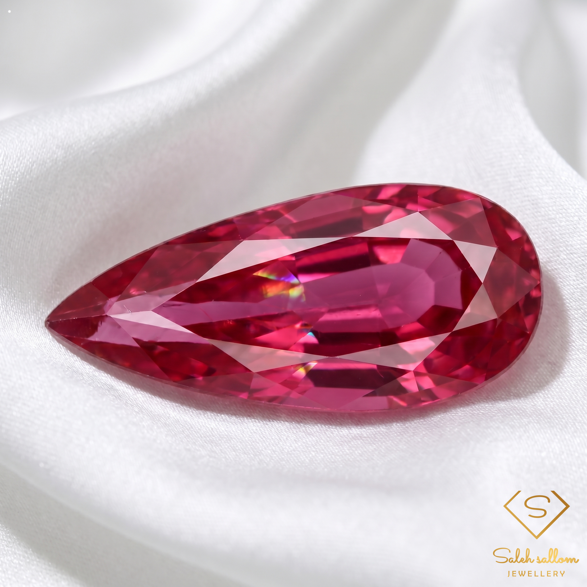 2.25 Ct Pear Cut Ruby Loose Gemstone – Vivid Pinkish Red Natural Ruby Secondary image