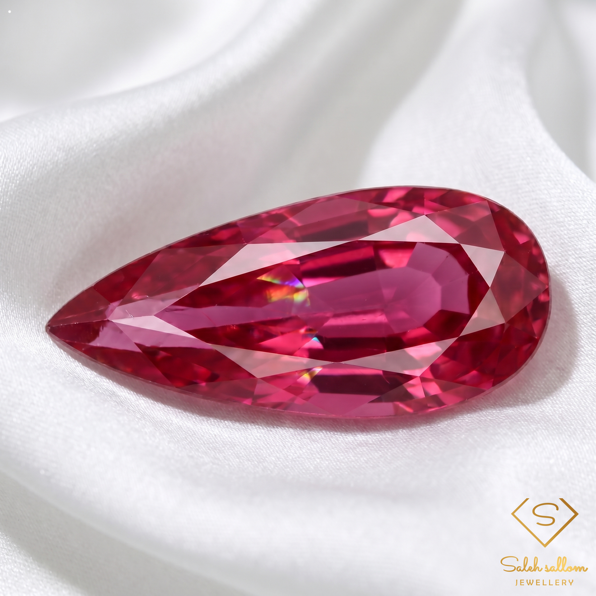 2.25 Ct Pear Cut Ruby Loose Gemstone – Vivid Pinkish Red Natural Ruby