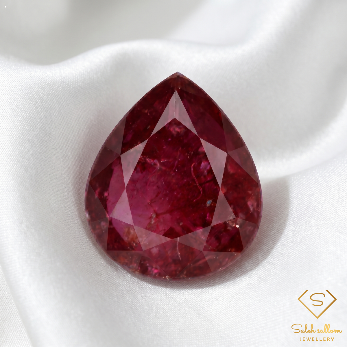 1.34 Ct Pear Cut Madagascar Ruby – Unheated Natural Purplish Red Loose Gemstone