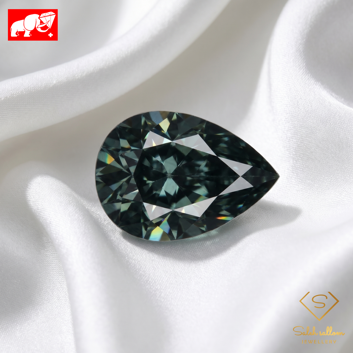 2.38 Ct Natural Grey Spinel | No Heat | Pear Cut Grey Spinel | GFCO Certified-Saleh Sallom