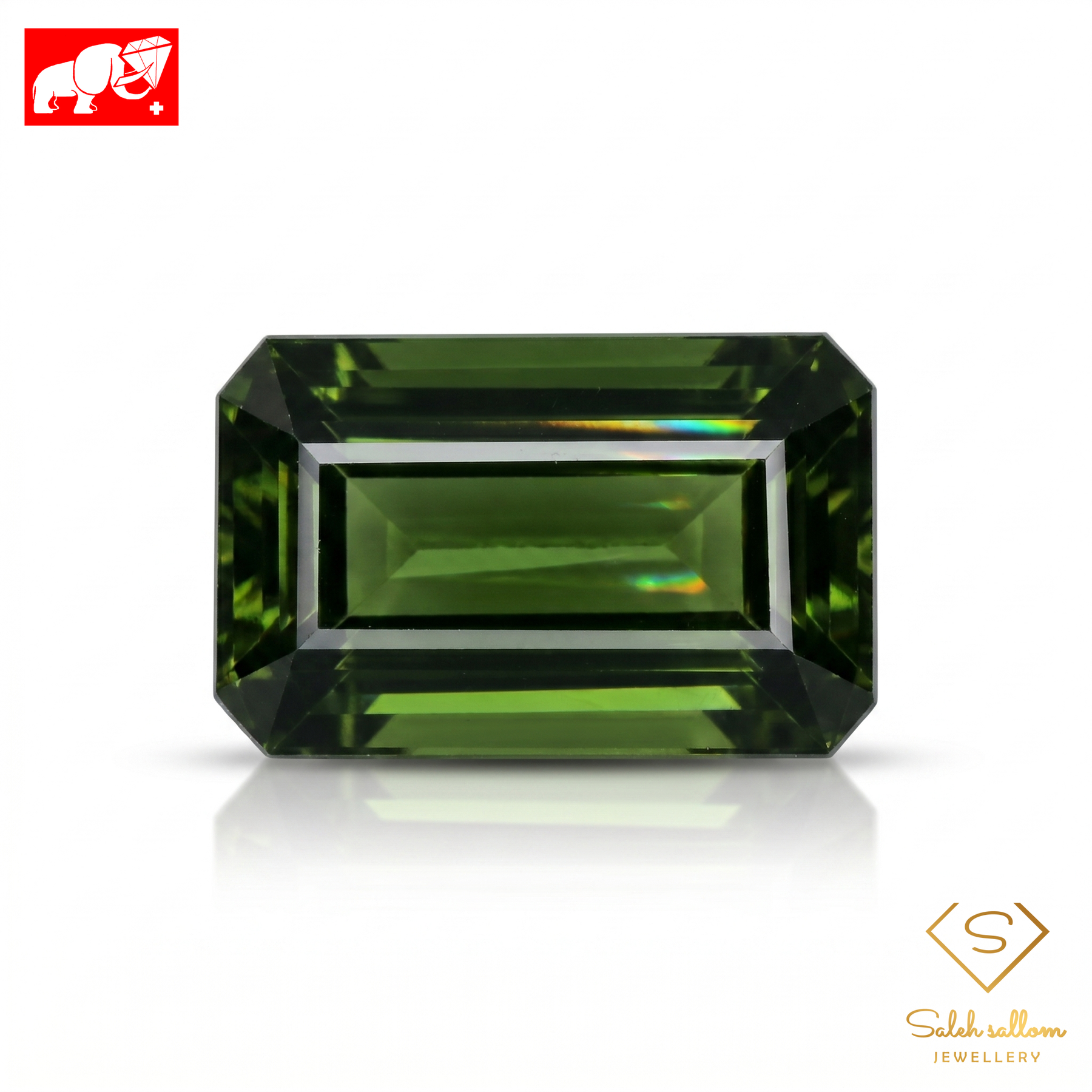 12.21 Ct Natural Green Tourmaline | Octagon Step Cut | GFCO Certified Green Tourmaline