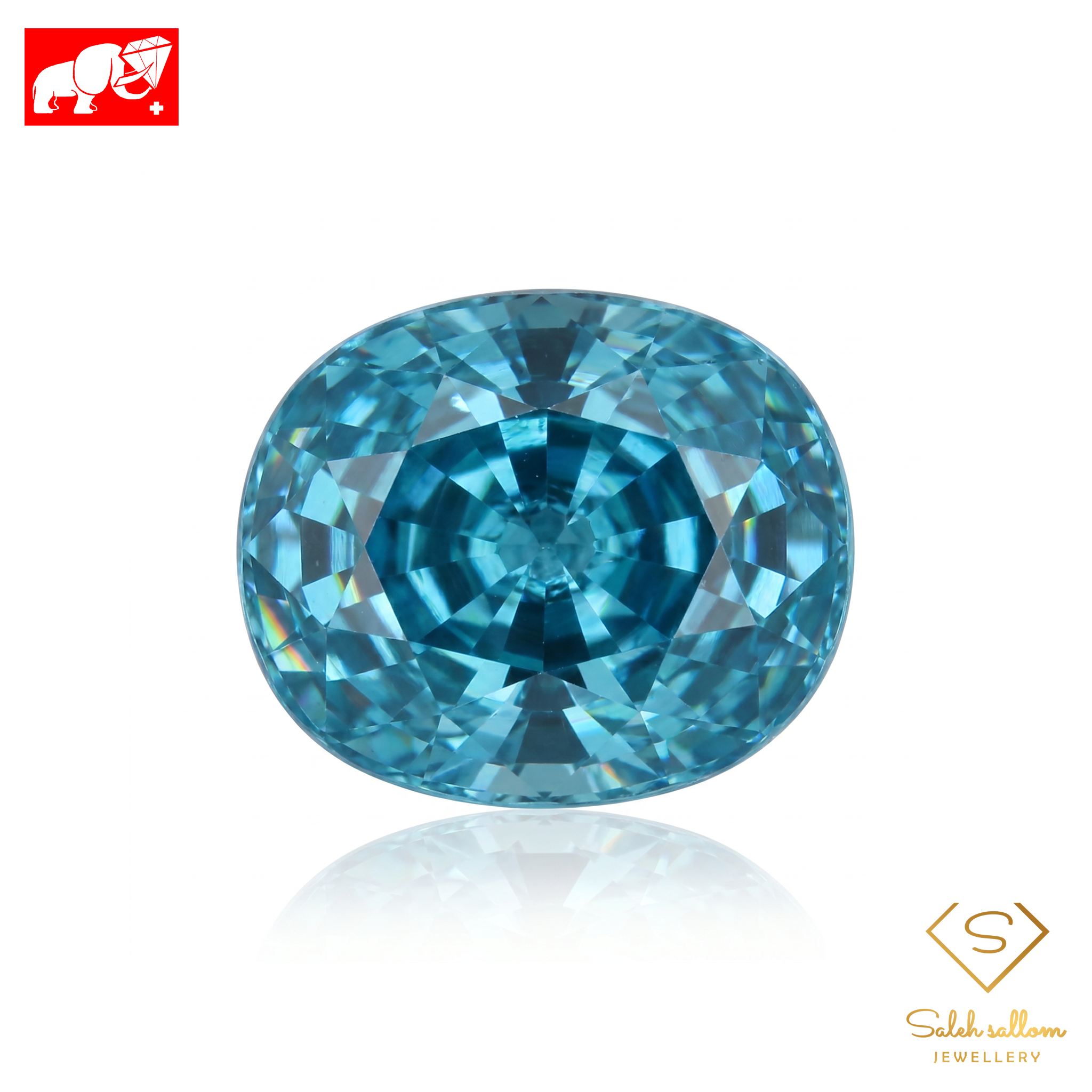 8.48 Ct Natural Blue Zircon | Oval Mixed Cut | GLC Certified Blue Zircon Main image