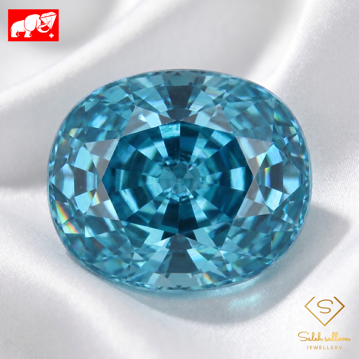 8.48 Ct Natural Blue Zircon | Oval Mixed Cut | GLC Certified Blue Zircon-Saleh Sallom
