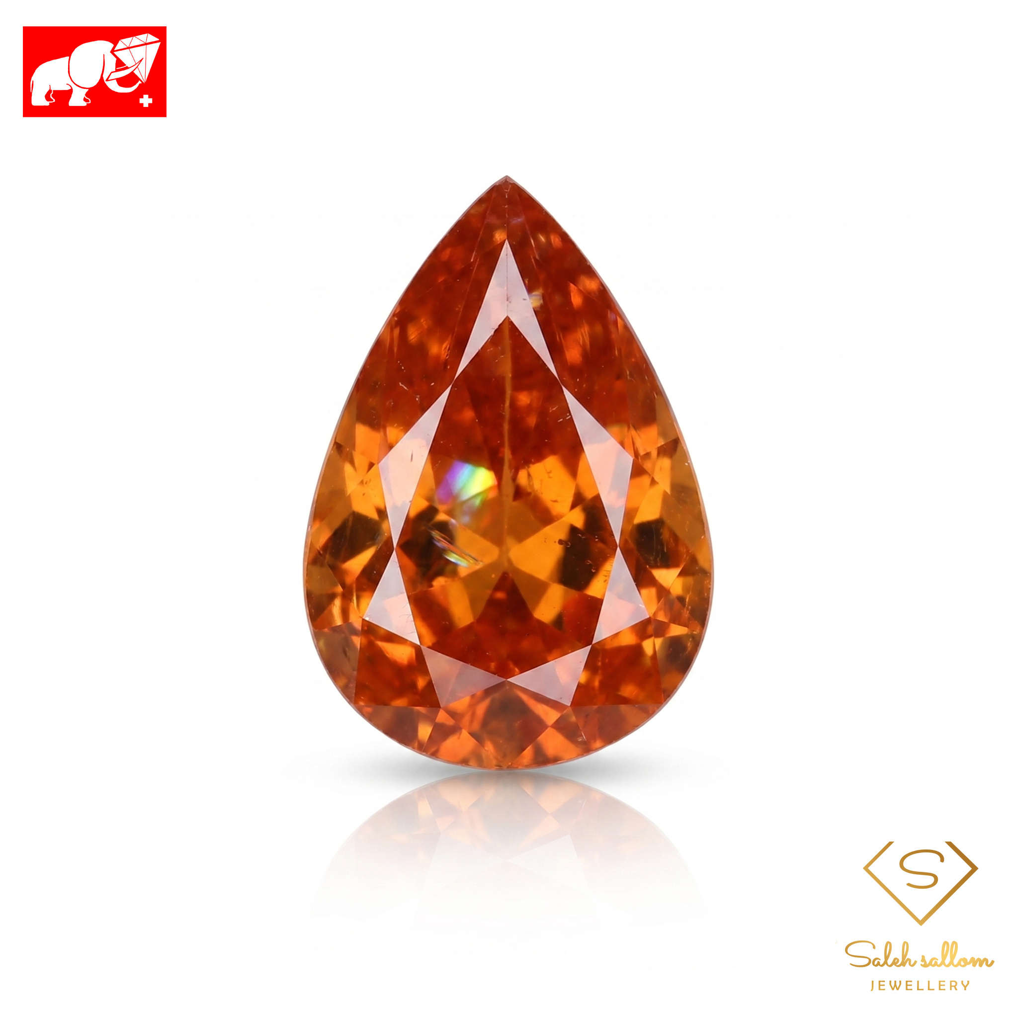 3.01 Ct Natural Spessartite Garnet | "Fanta" Orange Pear Cut | No Treatment Main image