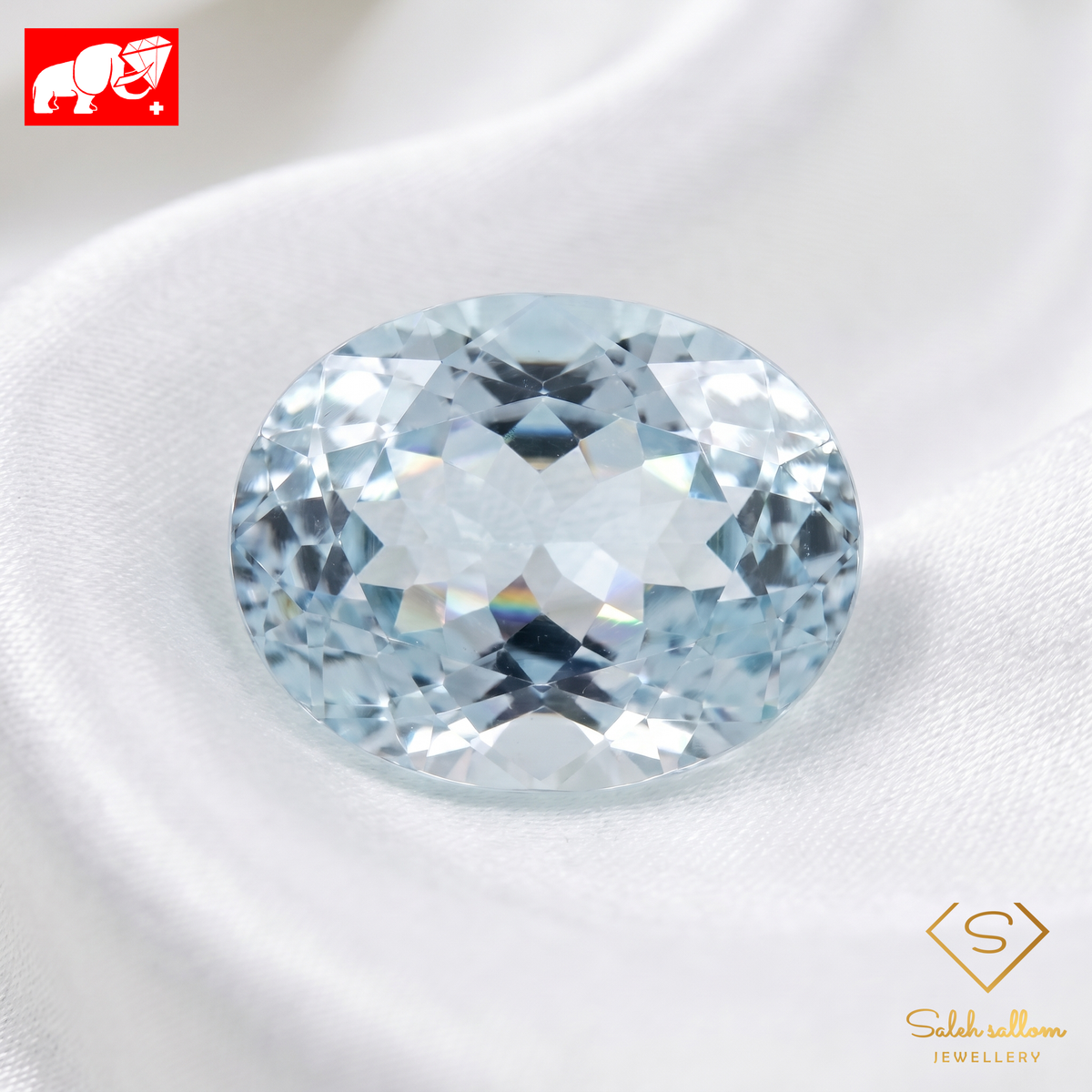 7.44 Ct Natural Blue Topaz | Light Blue Oval Cut | Large Collector Gemstone-Saleh Sallom