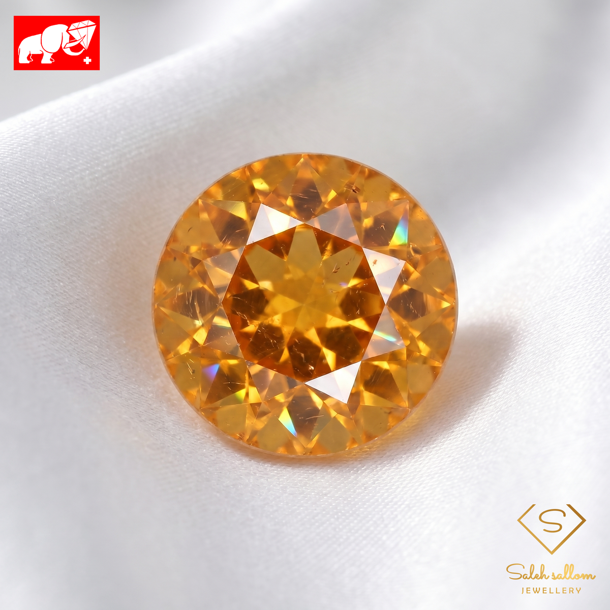 1.45 Ct Natural Orange Tourmaline | Vivid Orange Round Cut | Rare Collector Gemstone-Saleh Sallom