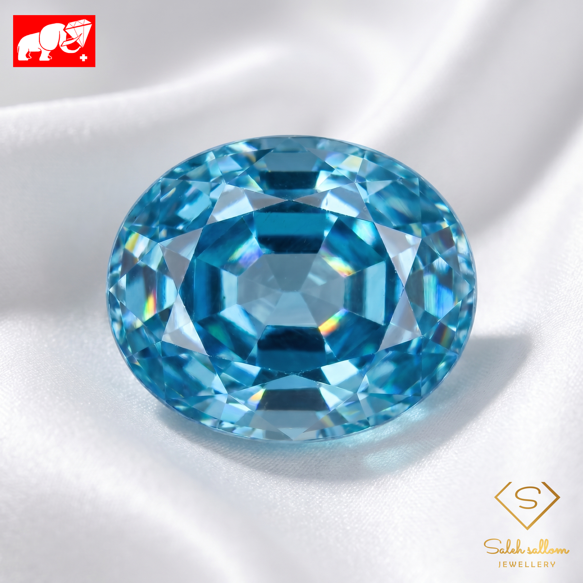 5.10 Ct Natural Blue Zircon | Vibrant Blue Oval Cut | Certified Collector Gemstone-Saleh Sallom